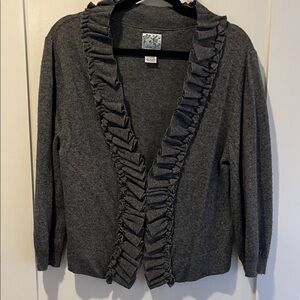 Tabitha Charcoal Ruffled Cardigan